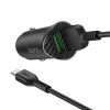 HOCO Autós töltő 2x USB QC3.0 18W + Micro USB kábel fekete-6931474735065 5 kép