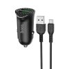 HOCO Autós töltő 2x USB QC3.0 18W + Micro USB kábel fekete-6931474735065 8 kép
