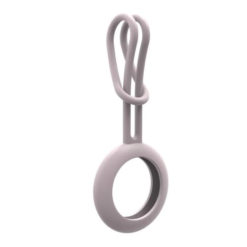 Flexibilis szilikon Apple AirTag tok kulcstartóra pink- 1 kép