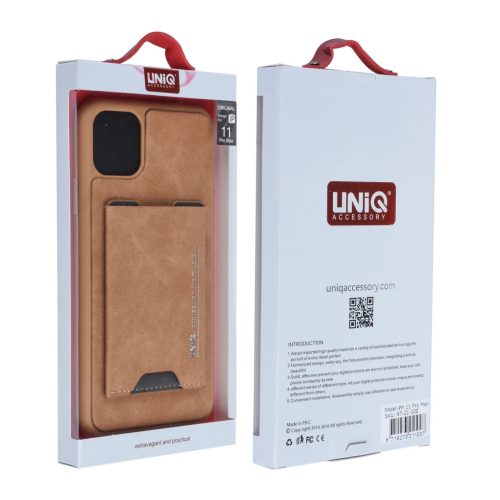 UNIQ Bruin tok kártyatartóval iPhone 11 Pro MAX barna-8719273211007 3 kép