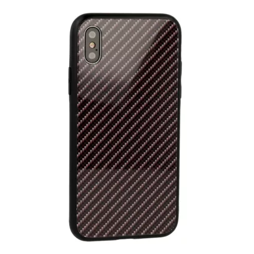 9H üveghátlapú tok szénszál mintával Huawei Mate 20 sötétszür-5900217286004 3 kép