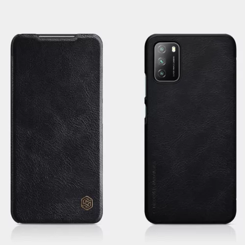Nillkin Qin bőr fliptok Xiaomi Poco M3 fekete-6902048212220 10 kép