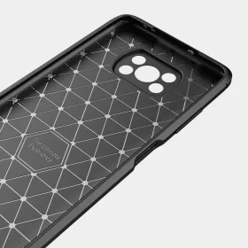 Carbon szénszál mintájú TPU tok XIAOMI POCO X3 fekete-5903396085338 2 kép