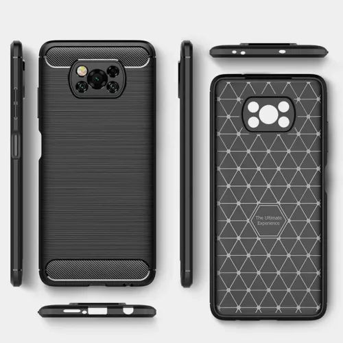 Carbon szénszál mintájú TPU tok XIAOMI POCO X3 fekete-5903396085338 4 kép