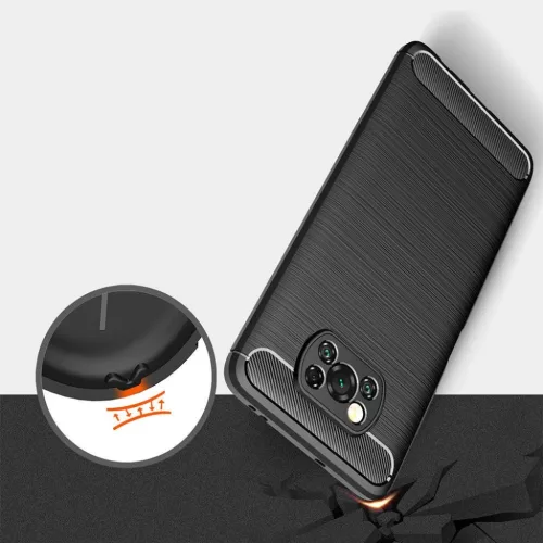 Carbon szénszál mintájú TPU tok XIAOMI POCO X3 fekete-5903396085338 5 kép