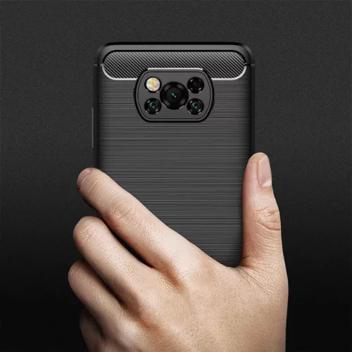 Carbon szénszál mintájú TPU tok XIAOMI POCO X3 fekete-5903396085338 6 kép