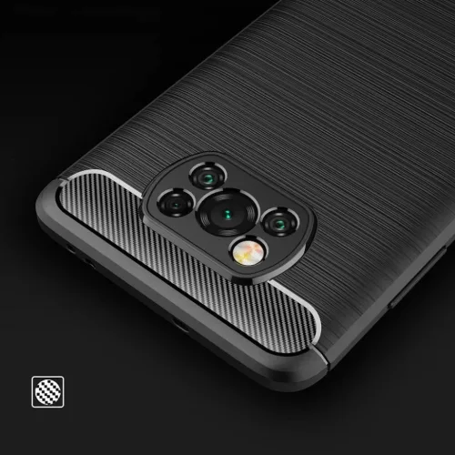 Carbon szénszál mintájú TPU tok XIAOMI POCO X3 fekete-5903396085338 7 kép