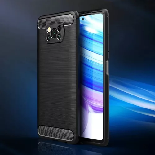 Carbon szénszál mintájú TPU tok XIAOMI POCO X3 fekete-5903396085338 8 kép