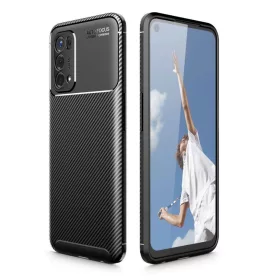   OPPO A54 5G / A74 5G Tech-Protect carbon mintájú TPU tok fekete