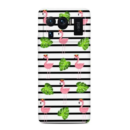 XIAOMI MI 11 ULTRA Casegadget csíkos flamingó mintás tok-1000000617160 1 kép