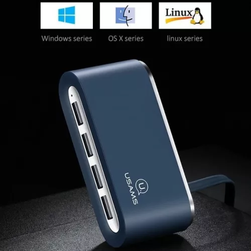 Usams Adapter HUB 4xUSB 2.0 Kék-6958444958071 3 kép