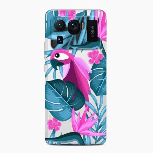 XIAOMI MI 11 ULTRA Casegadget papagáj és virág mintás tok-1000000617405 1 kép