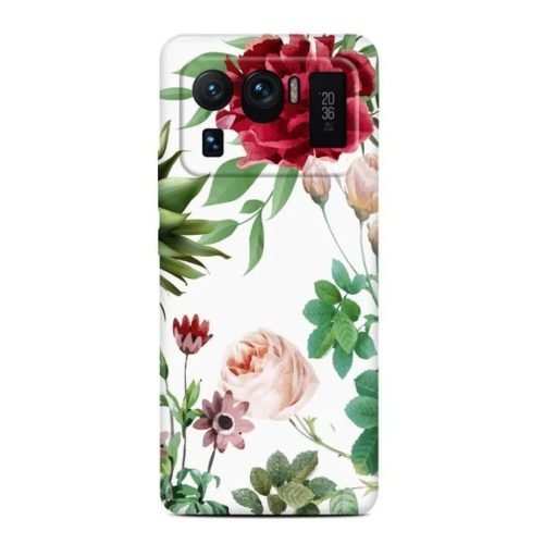 XIAOMI MI 11 ULTRA Casegadget levél és piros virág mintás tok-1000000617511 1 kép