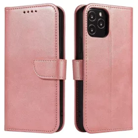 Samsung Galaxy M31s Elegant mágneses bőr fliptok pink