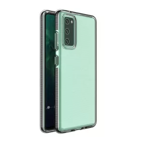   Samsung Galaxy A02s átlátszó TPU tok színes kerettel fekete