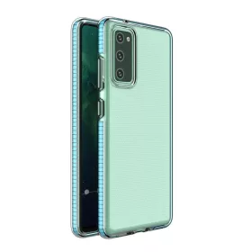   Samsung Galaxy A02s átlátszó TPU tok színes kerettel világoskék