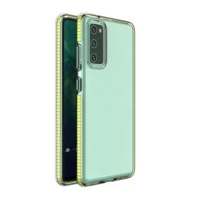   Samsung Galaxy A72 4G átlátszó TPU tok színes kerettel citromsárga