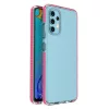 Samsung Galaxy A32 4G átlátszó TPU tok színes kerettel sötét pink