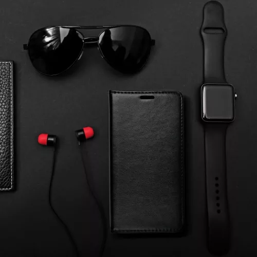 Xiaomi Mi 11 Ultra Mágneses környezetbarát bőr fliptok fekete-5903396113277 6 kép