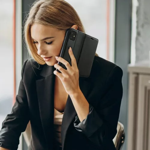 Xiaomi Mi 11 Ultra Mágneses környezetbarát bőr fliptok fekete-5903396113277 9 kép
