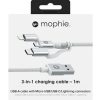 Mophie 3in1 USB kábel Micro USB/ USB Type-C/ Lightning 1m fehér-848467093766 2 kép