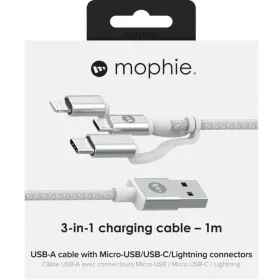 Mophie 3in1 USB kábel Micro USB/ USB Type-C/ Lightning 1m fehér-848467093766 2 kép