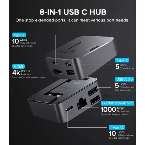 Joyroom S-H121 J-Cube MacBook dokkoló állomás space gray-6941237148438 2 kép