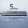 Ugreen USB - 4xUSB 3.2 Gen1 HUB Micro USB áramellátással szürke (C-6957303859856 4 kép
