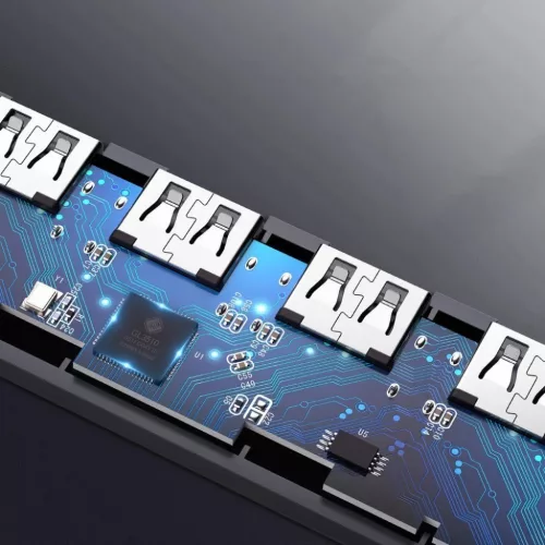 Ugreen USB - 4xUSB 3.2 Gen1 HUB Micro USB áramellátással szürke (C-6957303859856 6 kép