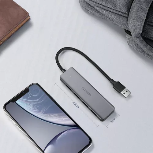 Ugreen USB - 4xUSB 3.2 Gen1 HUB Micro USB áramellátással szürke (C-6957303859856 10 kép