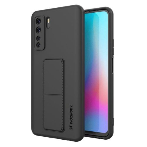 Huawei P40 Lite 5G Wozinsky Kickstand flexibilis szilikon tok fekete-9111201940611 3 kép