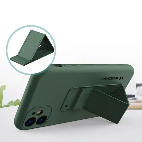 Samsung A32 5G Wozinsky Kickstand flexibilis szilikon tok szürke-9111201940833 2 kép