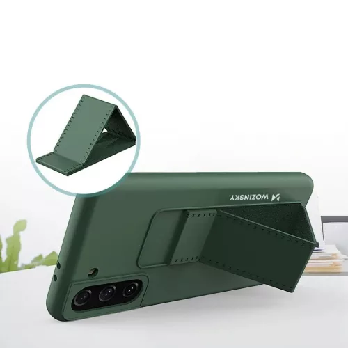 Samsung S21 Wozinsky Kickstand flexibilis szilikon tok citromsárga-9111201941366 4 kép