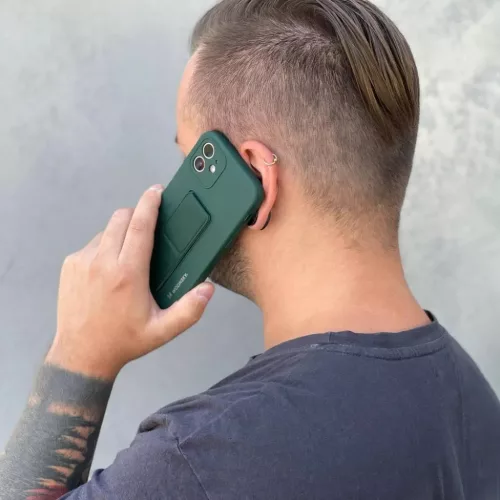 Samsung S21+ Plus Wozinsky Kickstand flexibilis szilikon tok szürke-9111201941403 5 kép