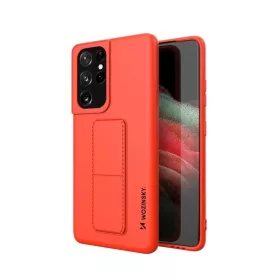   Samsung S21 Ultra Wozinsky Kickstand flexibilis szilikon tok piros