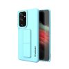 Samsung S21 Ultra Wozinsky Kickstand flexibilis szilikon tok világoskék