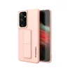 Samsung S21 Ultra Wozinsky Kickstand flexibilis szilikon tok pink