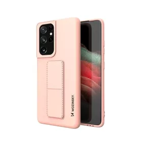   Samsung S21 Ultra Wozinsky Kickstand flexibilis szilikon tok pink