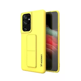  Samsung S21 Ultra Wozinsky Kickstand flexibilis szilikon tok citromsárga