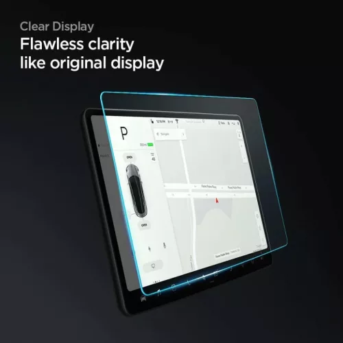 Tesla Model Y / 3 Spigen Glas.TR EZ Fit kijelzővédő üvegfólia + f-8809710750210 5 kép