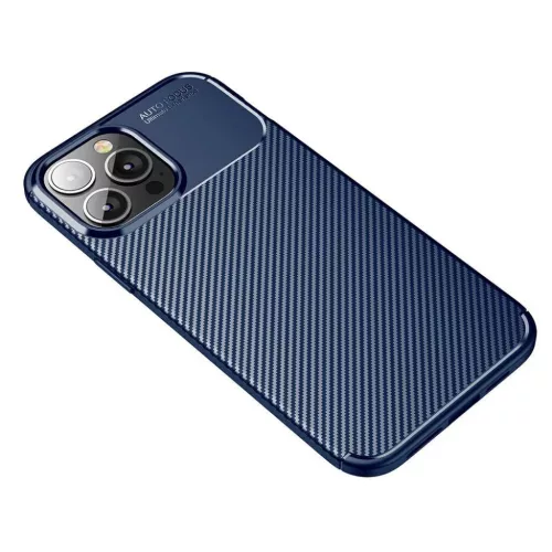 iPhone 13 Pro Max Armored szénszál mintájú TPU tok kék-5904161114376 2 kép