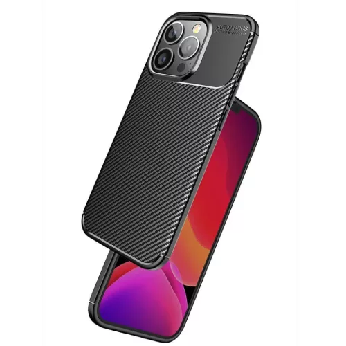 iPhone 13 Pro Max Armored szénszál mintájú TPU tok kék-5904161114376 4 kép