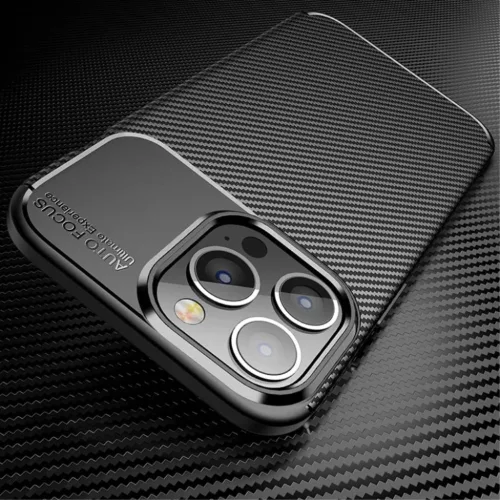 iPhone 13 Pro Max Armored szénszál mintájú TPU tok kék-5904161114376 10 kép