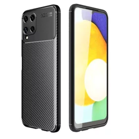   Samsung Galaxy A22 4G Armored szénszál mintájú TPU tok fekete