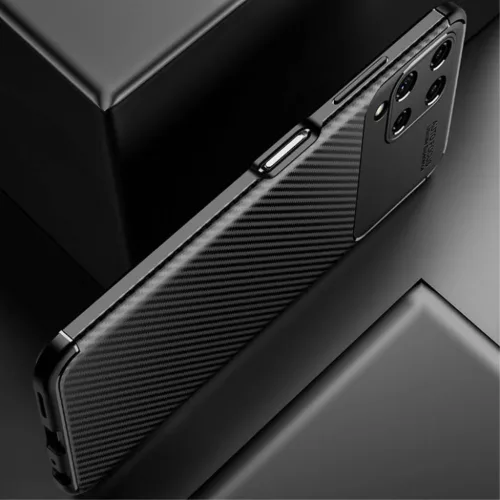 Samsung Galaxy A22 4G Armored szénszál mintájú TPU tok fekete-5904161114284 8 kép