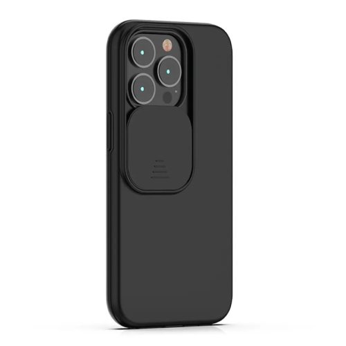 iPhone 13 Pro matt TPU tok kameralencse védővel fekete Alphajack- 1 kép