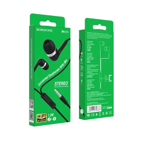 Borofone BM36 Vezetékes fülhallgató 3.5mm jack fekete-6931474716873 2 kép