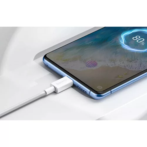 Baseus CAMYS-02 Superior Fast töltő kábel Micro USB 2A 1m fehér-6953156208490 7 kép