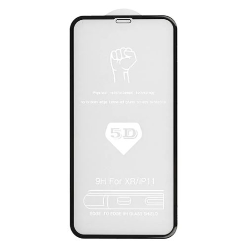 iPhone 11 Full Glue 5D Kijelzővédő Üvegfólia Fekete