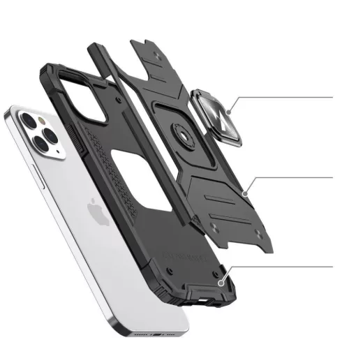 iPhone 13 Pro Wozinsky Ring Armor Case Kickstand telefontok ezüst-9111201944633 5 kép